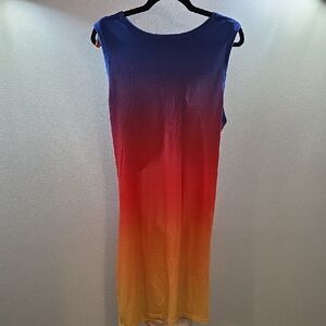 Gradient Sleeveless Dress - Blue, Red, Yellow